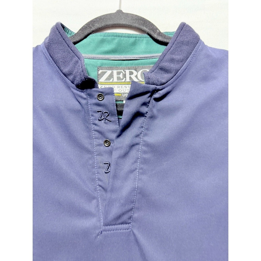 Mens Large Zero Restriction Golf Windbreaker Navy Blue Pullover Windshirt L